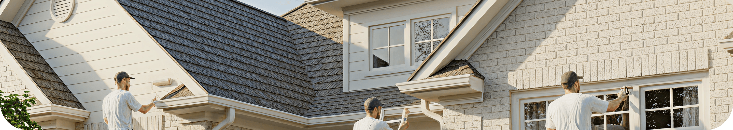 Painters refreshing a residential exterior