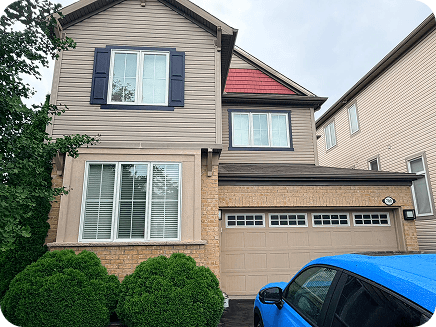 The full facade of the home after the curb appeal transformation.