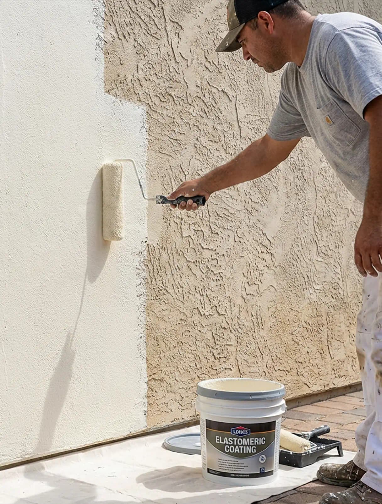 Brick and stucco refreshed with a modern coating