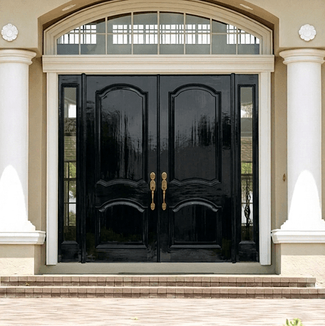 Crisp, freshly painted interior trim and door