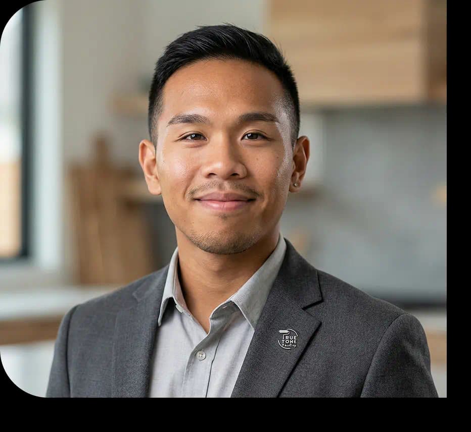 Modern home exterior captured inside a puzzle piece